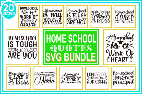 Homeschool Mom Quotes Designs Bundle for Graphics and Crafts
