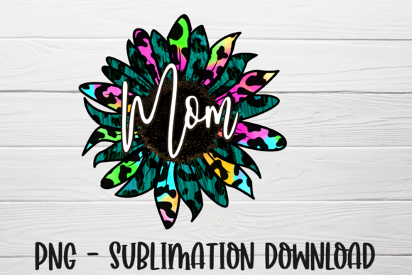 Mom Leopard Sunflower Sublimation Design: Graphics and Crafts for Editorial Use